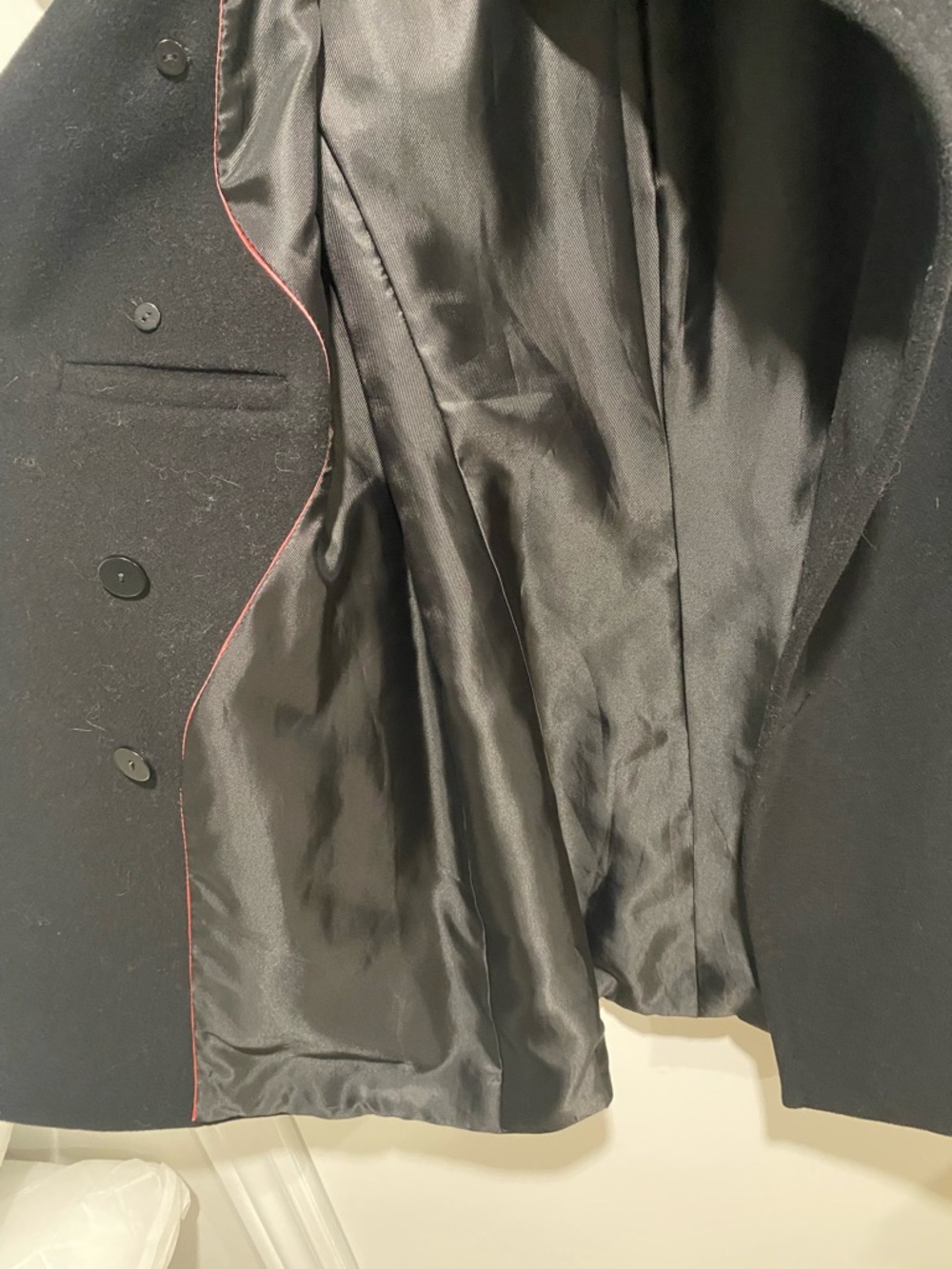 Aritzia Black Double-Breasted Belted Wool Trench Coat - Picture 8 of 8